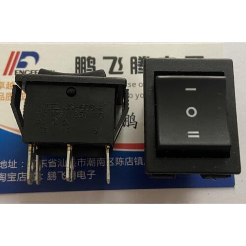 1PCS Taiwan JEC JS-608-F Rocker Switch 6-foot 3-speed rocker double-pole switch third-speed power conversion button switch 10A