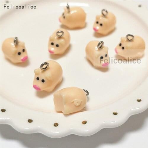 10Pcs Cute Duck Resin Earring Charms Diy Findings Kawaii 3D Phone Keychain Bracelets Pendant For Jewelry Making Miniature