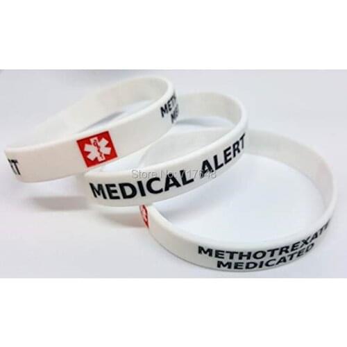 100pcs METHOTREXATE MEDICATED wristband silicone bracelets free shipping by epacket A