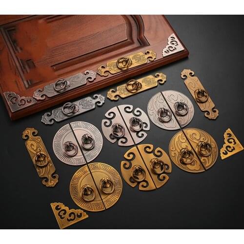 2PCS Antique Bronze Cabinet Handles Vintage Chinese Style Drawer Knobs Wardrobe Door Handles/Knocker Furniture Handle Hardware