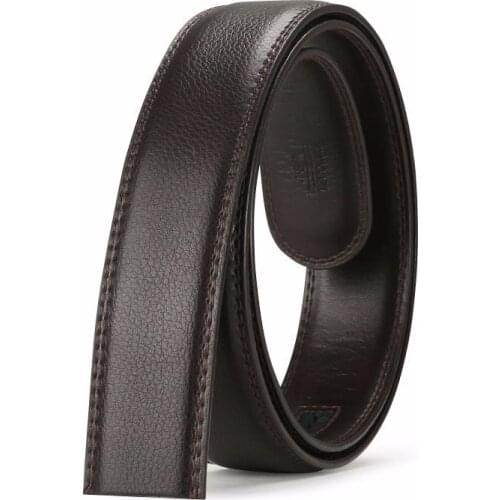 3.5cm Men Leather Belts No Buckle Automatic Belt Body Strap Waist Belts Male Black Brown Red White Cinturones Para Hombre