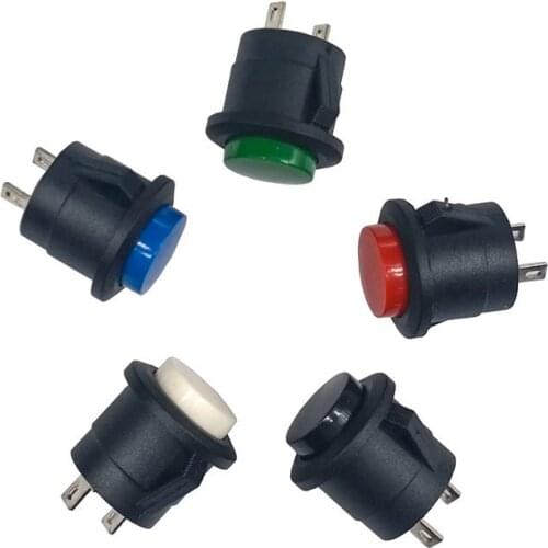 5 pcs/lot R13-507K Buckle Lockless 16mm 250V 3A Push Button Switch Metal Tactile Self-Reset Micro Interruptor Bouton Poussoir