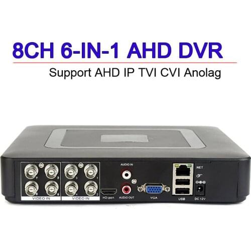 8CH MINI AHD DVR NVR 6-IN-1 AHD/ Analog / TVI / CVI / IP all in one Hybrid Realtime Mobile Video Recorder