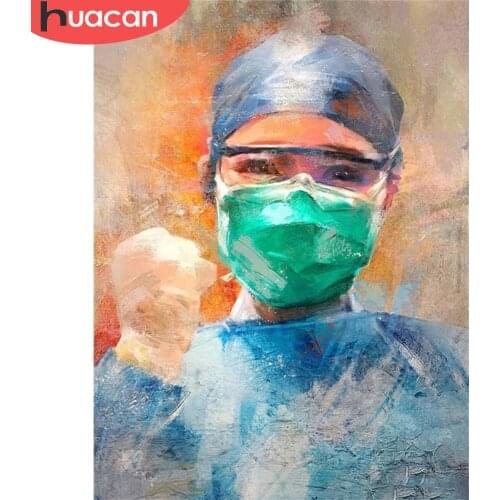 HUACAN 5d Diamond Painting Doctor DIY Handmade Gift Full Square/Round Diamond Embroidery Cross Stitch Portrait Home Decor