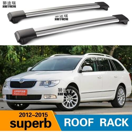 Roof Bars for SKODA SUPERB II Estate (3T5) Wagon 2009-2015 SUV Aluminum Alloy Side Bars Cross Rails Roof Rack Luggage Carrier