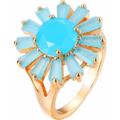 Bettyue 7 Colors Gold Color Ring Romantic Zircon Ring For Woman Jewelry Plant Gorgeous Party Simple Style Gift Wedding