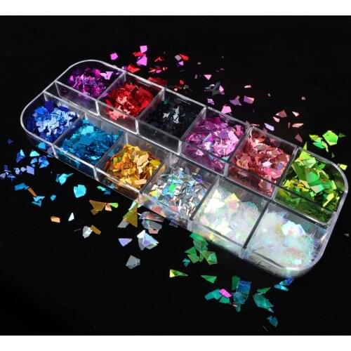 Shiny Holographic Nail Art Glitter Flakes Irregular Sparkly Sequins For Nails Decorations DIY UV Gel Polish Manicure Accessories