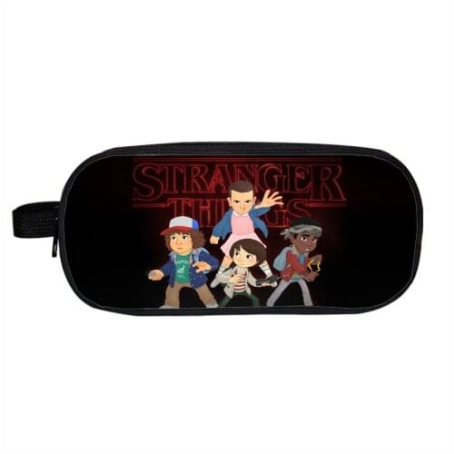 Stranger Things Pencil Case Kids Pencil Bag Fashion Kids Gifts Double Layer Pencil Holder Student Boy Girl Cute Stationery Bag