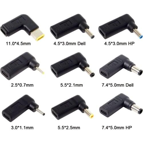 CY USB 3.1 Type C USB-C to Rectangle DC Plug 5.5mm 4.0mm 7.4mm 3.0mm 2.5mm Adapter PD Emulator Trigger 90 Degree Angled