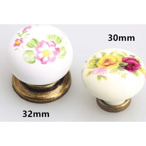Retro Fashion Rural Ceramic Drawer Shoe Cabinet Tv Cabinet Knob Pull Bronze Kitchen Cabinet Cupboard Dresser Door Handle