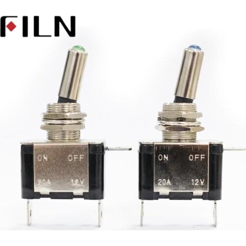 FILN 1PCS 12V 20A Car Auto Cover LED Light Toggle Rocker switch with Auto switch 12v led