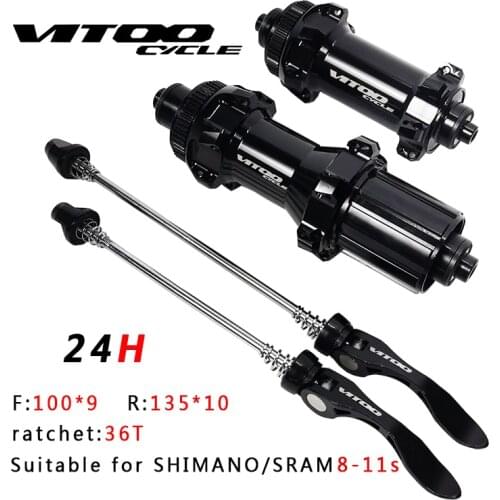 Vitooccle mountain bike straight pull flower drum 24h center lock disc brake front 100 * 9 / 15 rear 135 / 142 Hg flower drum