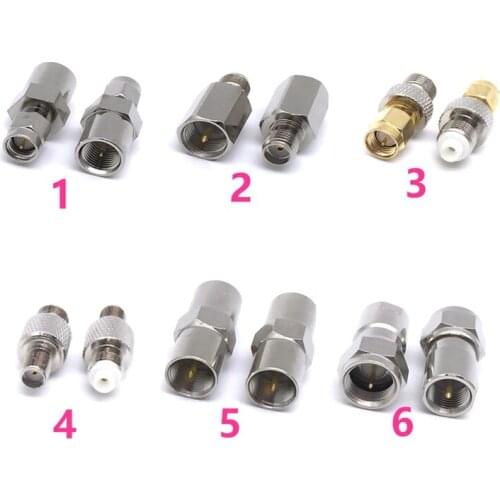 JX connector 2pcs RF Adapter SMA To FME Jack Plug RF Connector Straight FME Coaxial Cable Adapter
