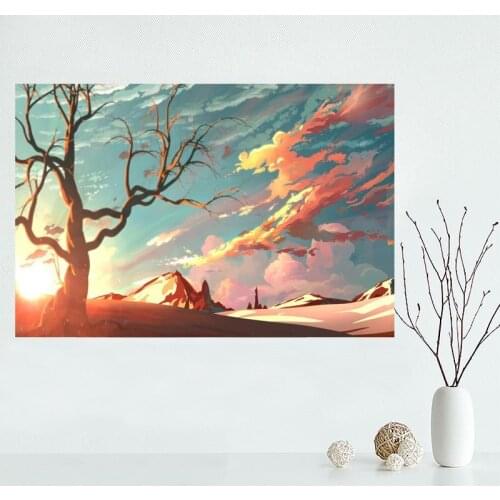 Nice Custom Beautiful Sunset Scenery Sea Sky 02 Canvas Poster Print painting Art Wall Silk Poster cloth print Fabric Poster