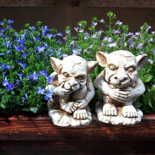 Cartoon, Little Monster Statue, Non-metal Crafts, Cute Creative Home Garden Decorations, Holiday Gifts, Antique Ornaments