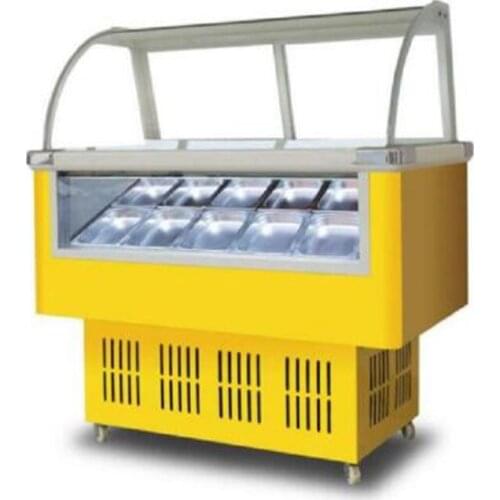 New Product Gelato And Popsicle Showcase Glass Door Ice Cream Display Cabinet Ice Porridge Cold Drink Freezer