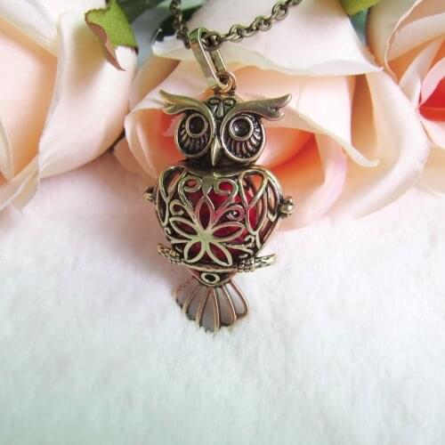 Vintage Brass Ox Owl Animal Mexican Jewelry Harmony 16mm Belly Chime Angelsrufer Pregnancy Necklace