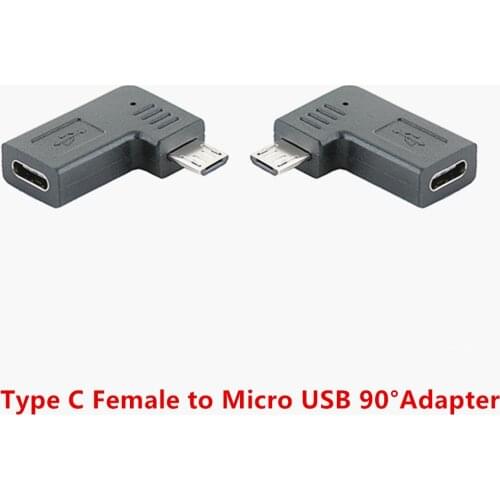 Type C Female to Micro USB Right Angled Adapter 90 Degree Adaptor Data charging