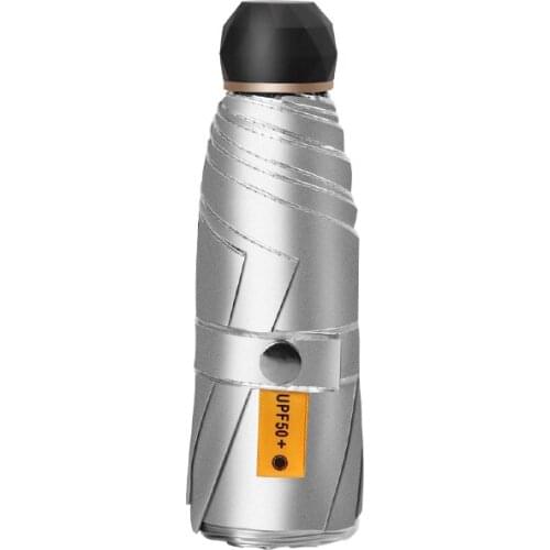 Plastic Pocket Parasol Sun Umbrella Mini Umbrella Rain Women Men Silver Windproof UV Rain Umbrellas Parapluie Upf50+ Gift B65