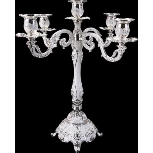 Zinc Alloy Candle Holder 3/5 Head Gold-plated Candlestick Romantic Stand Wedding Decorative Candle Stick For Birthday Parties