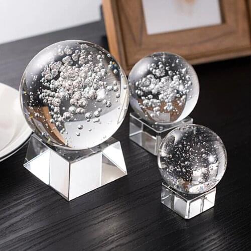 Clear Bubble Glass Ball Feng Shui Magic Crystal Sphere Bedroom Desktop Home Decor Ornaments Figuras De Cristal Decorativas