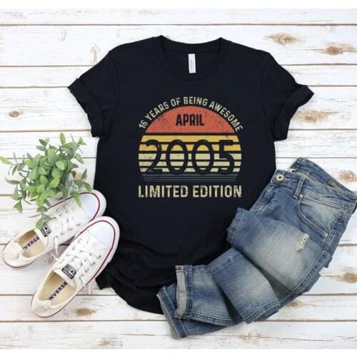 LIMITED EDITON 2005 birthday shirt, personalized 16th birthday gift, summer round neck 100% cotton T-shirt unisex