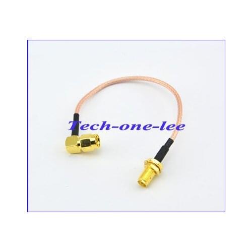 SMA Male Plug Right Angle to SMA Jack Female pin Connector15cm RG316 Pigtail Cable Free Shipping