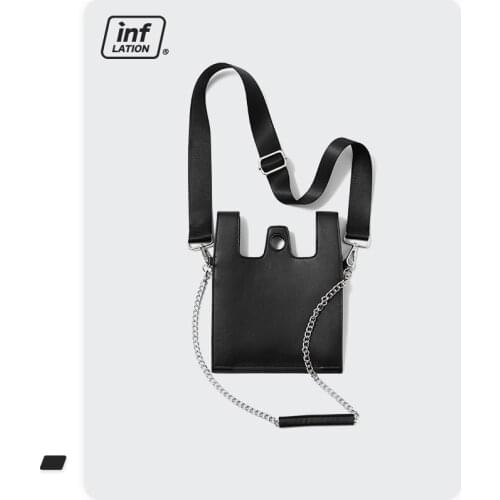 INFLATION Harajuku Chain Shoulder Bags Women Japanese Streetwear 2021 New Look Black Crossbody Bag Girls 432AI2020