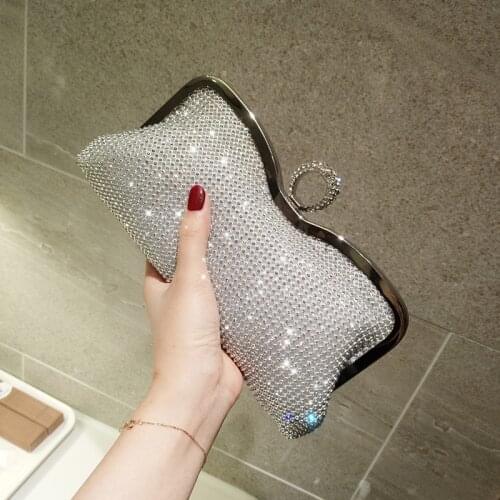Women Luxury Evening Clutch Bag Diamond Bride Wedding Clutch Purse and Handbag Ladies Crystal Party Banquet Female Shoulder Bag
