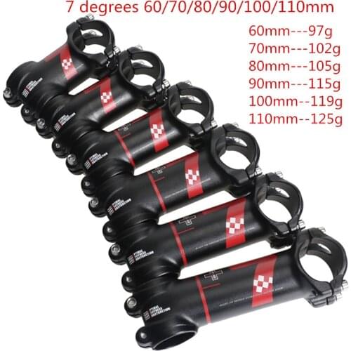 Ultralight 7075 aluminum alloy bicycle stem road mountain mtb bike stem 7 degrees 60/70/80/90/100/110mm black cycling parts