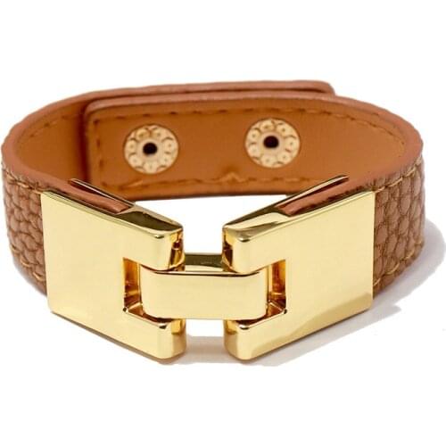 High Quality Stainless Steel Spire Design Single Circle 10 Color Style PU Leather Bracelet&Bangle For Men Women Brand Jewelry