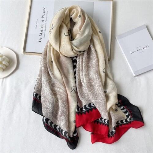 Headscarf for Women Cotton Soft Pashmina Warm Scarf Large Print Splice Female Neckerchief 180*90cm Hijab Foulard Bandana 2021