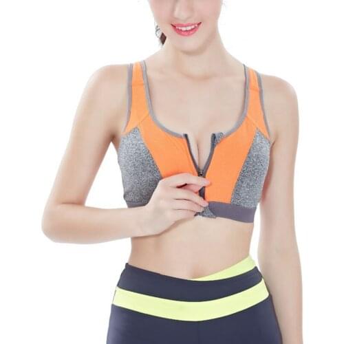 DICHSKI Women Underwear Push Up Front Zipper Sports Bras Big Size Bra Yoga Padded Fitness Tank Tops Cycling Workout Sport Bra