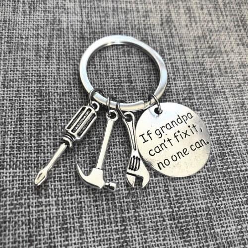 2020 Creative Keychain If Grandpa Can't Fix It No One Can Keychain Tools Family Grandfather Granddad Key Chains Pendant Gifts