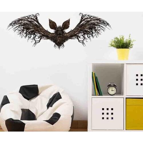 25x70cm Halloween Horror Scary Bat Wall Sticker Creative Painting Living Room Bedroom Wall Stickers Decorative Halloween Party