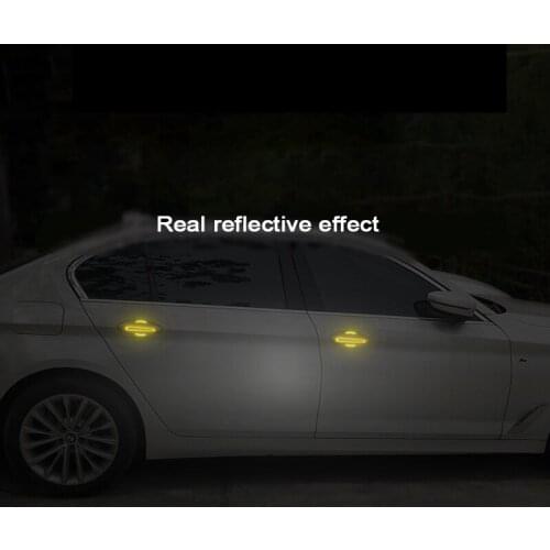 4pcs Car Accessories Reflective Door handle Sticker Decal for Peugeot 307 206 308 407 508 208 406 2008 3008 2018 Mini Cooper