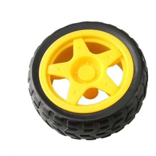 65mm Yellow Mini Wheel DIY Smart Robot Car Chassis Parts For Arduino