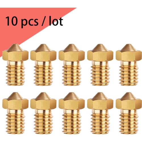 10pcs 3D Printer Accessories V5 V6 M6 threaded Nozzle 0.2 0.25 0.3 0.4 0.5 0.6 0.8 1.0mm for 1.75mm filamnet Full Metal E3D