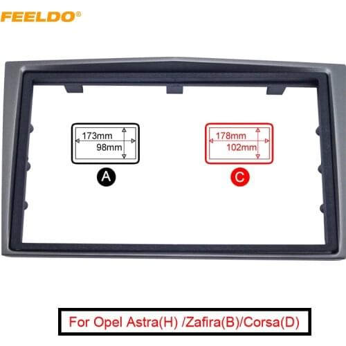 FEELDO Car 2Din Stereo Dash Installation Kits Frame Panel Audio Radio Fascia For Opel Astra(H) /Zafira(B)/Corsa(D) Antara
