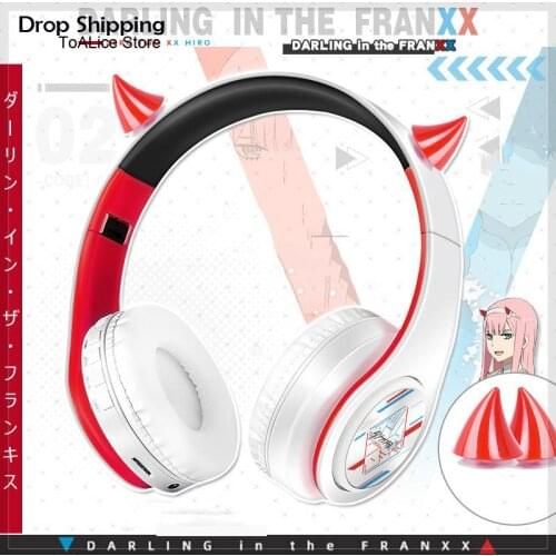 Anime Darling in the FranXX Cosplay Wireless 2 in1 Bluetooth Headset Zero Two Comfortable Stereo Foldable Gaming Headphones Gift