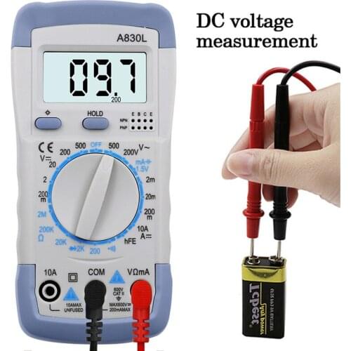 A830L LCD Digital Multimeter AC DC Voltage Diode Freguency Multitester Current Tester Luminous Display with Buzzer Function