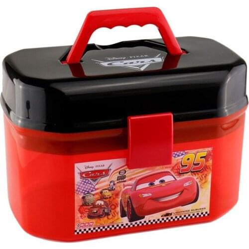Disney Pixar Cars Lightning Mcqueen Parking Lot Portable Storage Box Double Layers Car Toys Christmas Birthday Gift For Kids