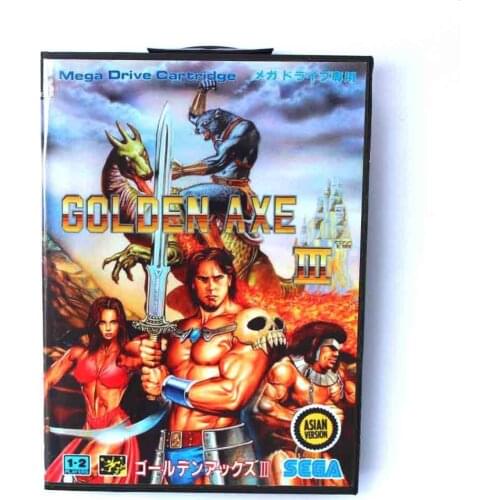 Golden Axe III Game Cartridge 16 bit MD Game Card With Retail Box For Sega Mega Drive For Genesis