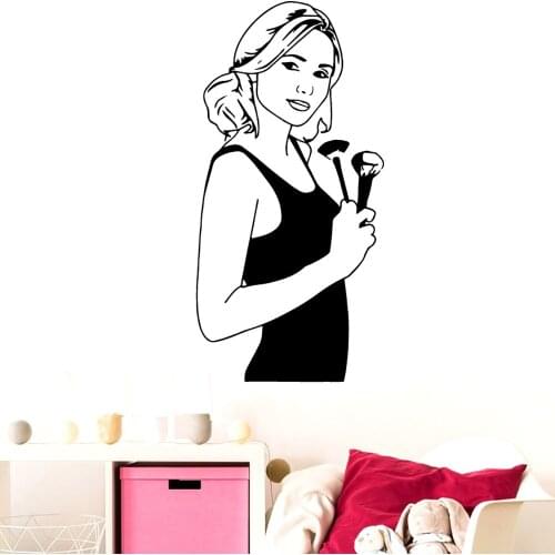 Classic Sexy Girl Beauty Salon Stickers Decoration Accessories Self Adhesive Vinyl Wallpaper Pvc Wall Decals Murals