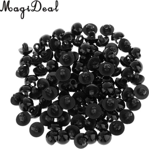 MagiDeal 100Pcs Mushroom Button Domed Sewing Plush Animal Eyes for Baby Clothes Doll Bear DIY Craft Toy Black 10mm
