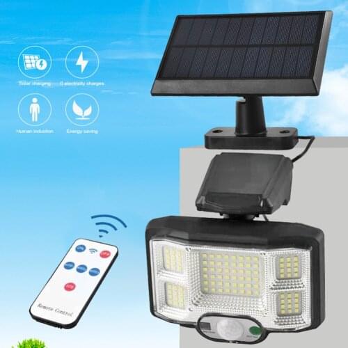 168LED Solar Powered Wall Light Outdoors Waterproof PIR Motion Sensor Courtyard Fence Lighting Street Garden Decoration Lamp