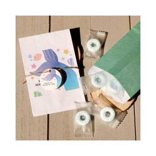 100pcs Kraft Paper Bags for Gift candy box Thank You Small Gift Bag Mermaid Wedding Party Favor Bags Llama Paper Candy Bags