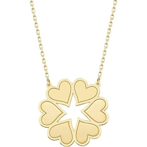 Personalized Name Post Silver 6 Heart Pendant DN251