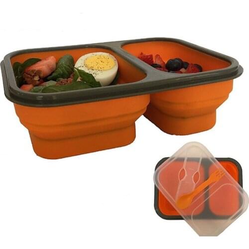 Portable Silicone Lunch Boxs For Kids Picnic Food Container For Food Storage Cute Mini Japanese Bento Lunch Boxs Bag Set Thermal