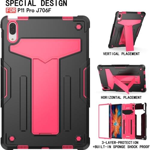 Shockproof Tablet Funda Cover For Lenovo Tab P11 Pro 2020 TB-J706F TB-J706N Case Capa Soft Coque Hard PC TPU Silicon Stand Shell